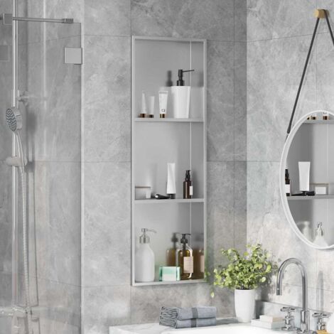 Niche de Douche Argent 90 x 30 x 9.5 cm Acier inoxydable vidaXL