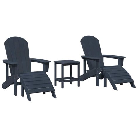 vidaXL Garden Chair 3 pcs Navy Polyethylene (1/5)