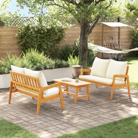 vidaXL Bistro Set with Cushion 3 pcs Brown Solid Acacia Wood (1/5)