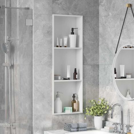 vidaXL  Shower Niche  White 90 x 30 x 9.5 cm Stainless Steel