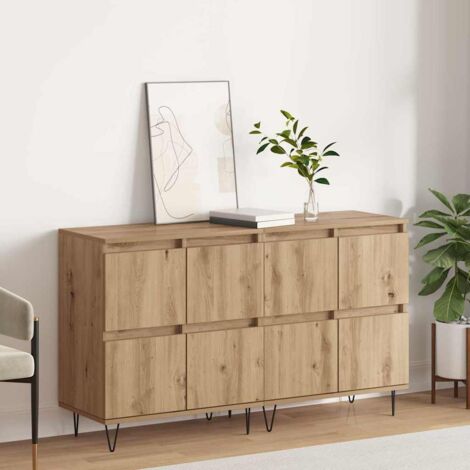 Buffets 2 pcs chêne artisanal 120 x 35 x 70 cm vidaXL (1/5)