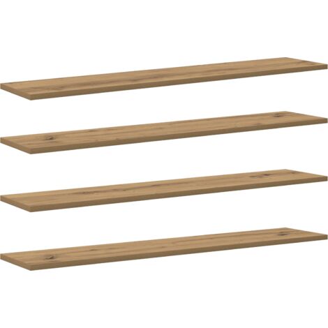 vidaXL  Bookshelf Board  4 pcs Brown 100 x 20 x 1.5 cm Engineered Wood