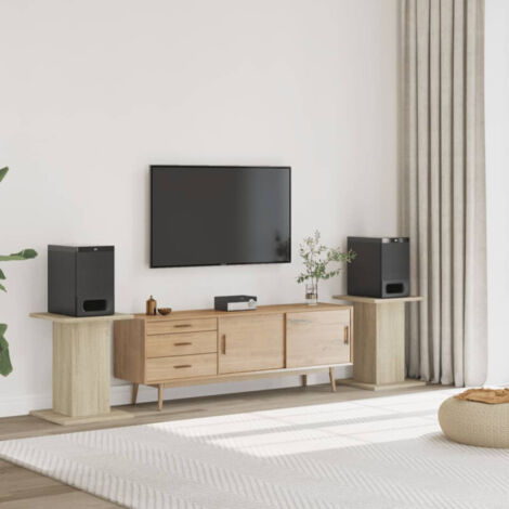 vidaXL Speaker Stands 2 pcs Sonoma Oak 30x30x60 cm Engineered Wood (1/5)