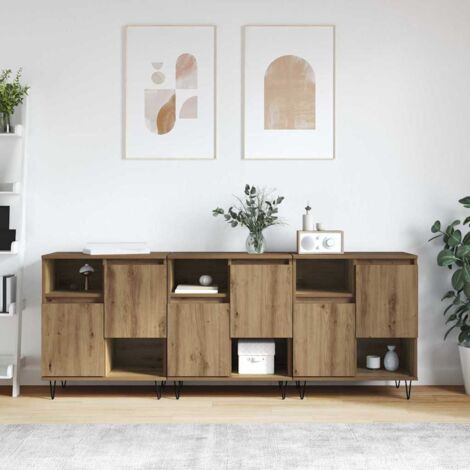 Vidaxl – Buffet en bois d'ingénierie 3 compartiments – Dimensions 60 x 35 x 70 cm – Design moderne et épuré – Facile à assembler (1/5)
