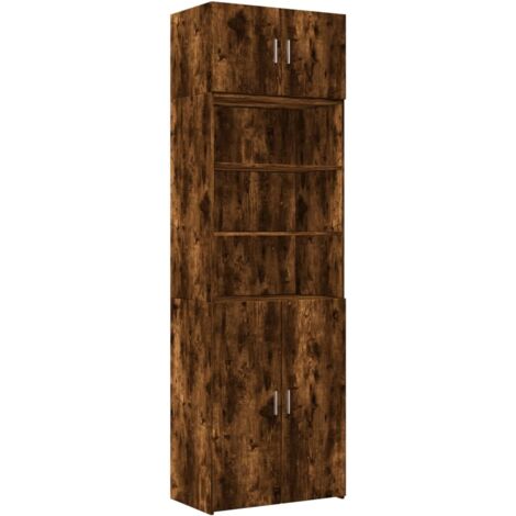 vidaXL Storage Cabinet Smoked Oak 70x42,5x225 cm Engineered Wood