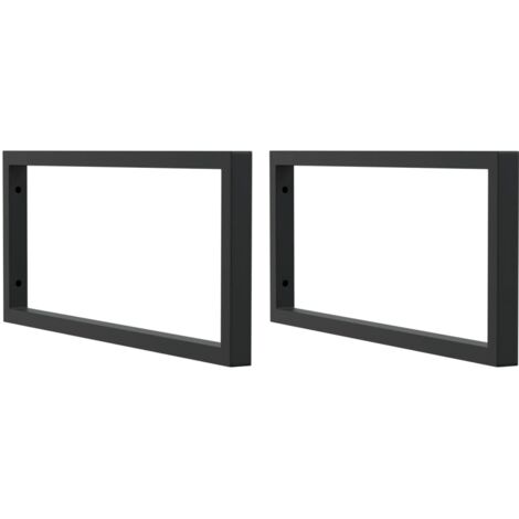 vidaXL Shelf Brackets for Washbasin 2 pcs Black Rectangular Steel