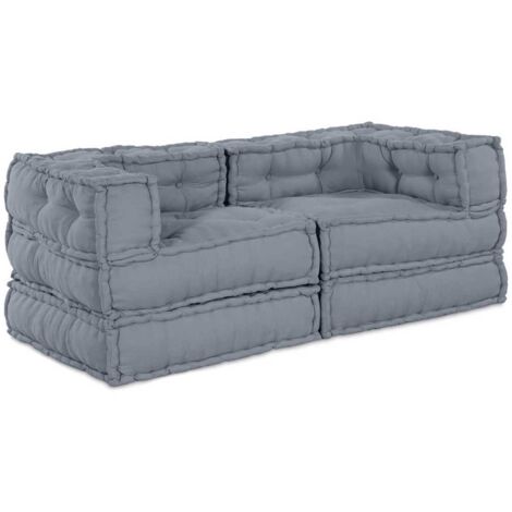 vidaXL Modular Sofa Unit 2 pcs Grey 140 x 70 x 56 cm Fabric