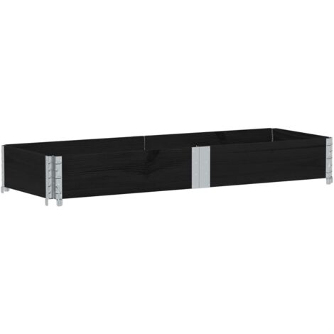 vidaXL Pallet Collar Black 150x50 cm Solid Wood Pine