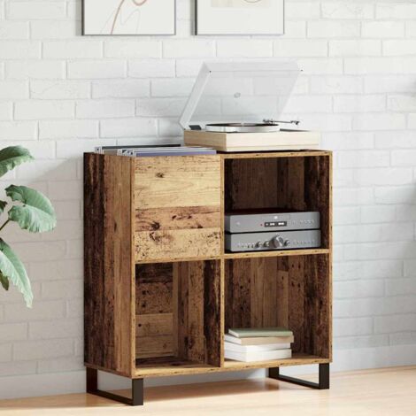 Vidaxl – Armoire à bijoux en bois d'ingénierie 84.5 x 38 x 89 cm – Design moderne avec étagères – Pour disques, livres et objets déco