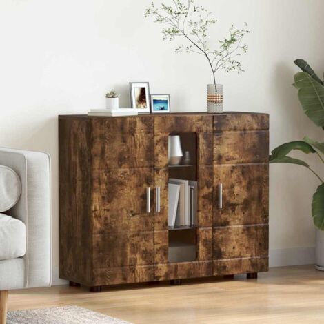 vidaXL  Wooden Cabinet  Smoked Oak 88.5 x 30.5 x 73 cm Engineered Wood