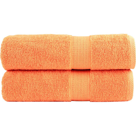 vidaXL Premium Shower Towels "SOLUND" 2 pcs Orange 70x140 cm 600 gsm