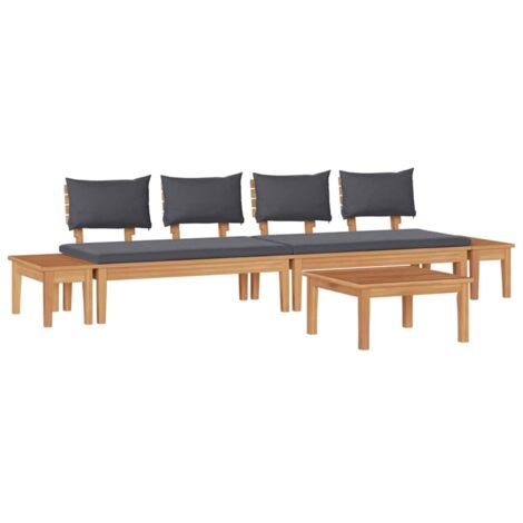 vidaXL  Garden Sofa Set  5 pcs Brown and Grey (1/5)