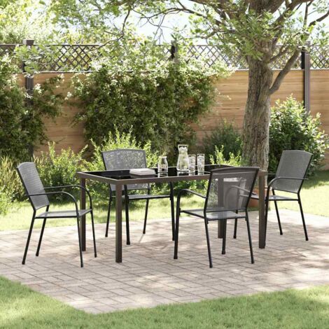 vidaXL Garden Dining Set 5 pcs Anthracite Powder-Coated Steel (1/5)