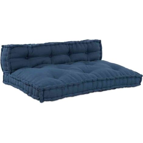 Coussin de canapé 2 pcs Indigo 120 x 80 x 34 cm tissu vidaXL