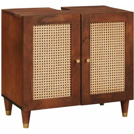 vidaXL Sink Cabinet with Shelf Brown 62 x 33 x 58 cm Engineered wood (1/5)