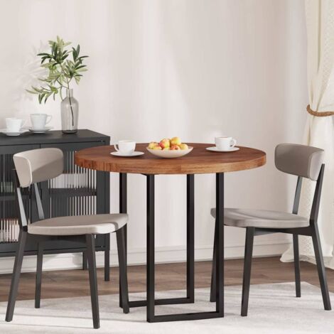 vidaXL  Table Top  Dark Brown Ø 90 x 4 cm Solid Oak Wood