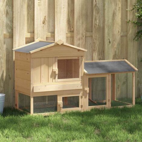 vidaXL Chicken Coop 2 pcs Brown Solid Pine Wood (1/5)