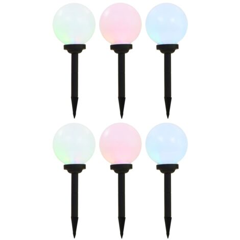 vidaXL Outdoor Solar Lamps 6 pcs LED Spherical 20 cm RGB (2x44458) (1/5)