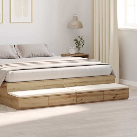 Vidaxl – Tiroirs de lit minimalistes en bois d'ingénierie – Dimensions 200 x 36.5 x 16.5 cm – Accès facile par pression – Design moderne et élégant