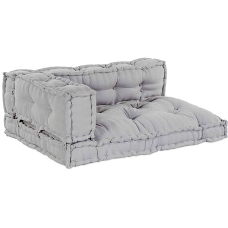 Coussin de canapé 3 pcs Gris 120 x 80 x 34 cm tissu vidaXL