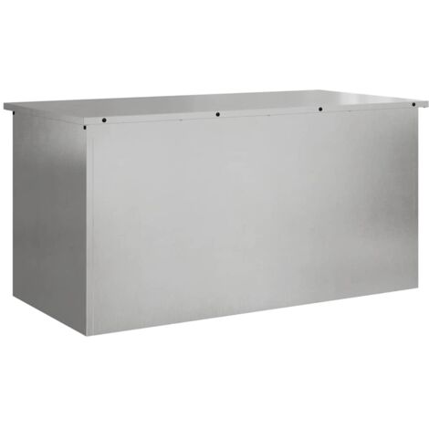 vidaXL Outdoor Storage Box Silver 100 x 50.5 x 50 cm Galvanised Steel (1/5)