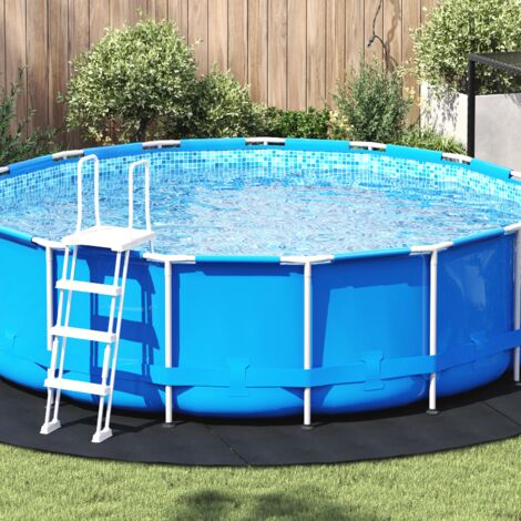 vidaXL Pool Ground Sheet Folding Black Ø 396 cm Non-woven Fabric