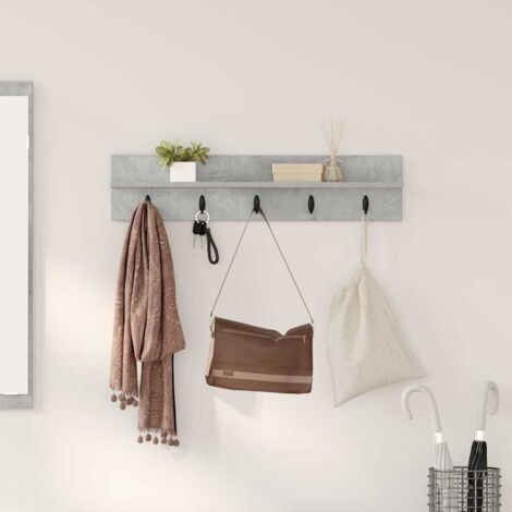 vidaXL  Wall-Mounted Coat Rack  Concrete Grey 80 x 10.5 x 18 cm