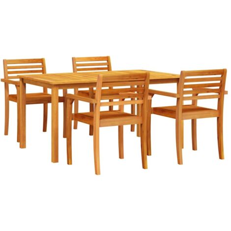 vidaXL Garden Dining Set 5 pcs Brown Solid Acacia Wood (1/5)