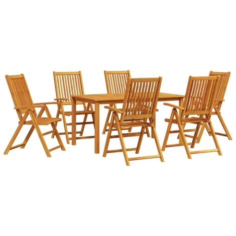 vidaXL Garden Dining Set Folding 7 pcs Brown Solid Acacia Wood (1/5)