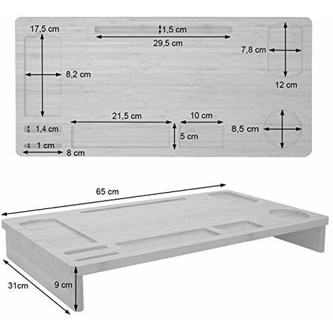 Lumeno Support de Table, Support Mural ou Pince de Table Blanc Attache de  Table