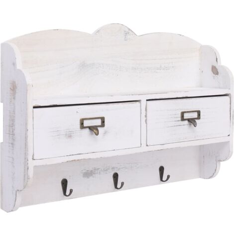 Porte-manteau mural Blanc 50x10x34 cm Bois vidaXL (1/5)