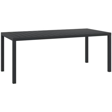 Vidaxl – Table de jardin noire 185 x 90 x 74 cm – Aluminium résistant aux intempéries – Dessus en WPC durable – Assemblage facile - NOIR 185 X