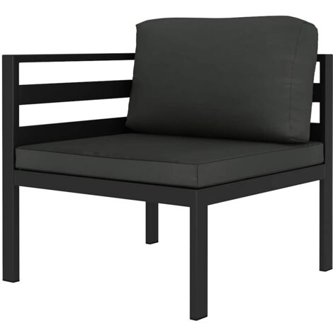 vidaXL Sectional Corner Sofa 1 pc with Cushions Aluminium Anthracite (1/5)