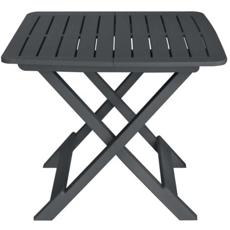 Vidaxl – Ensemble table et chaises de jardin pliables – 2 places – Plastique anthracite résistant aux intempéries – Facile à nettoyer (1/6)