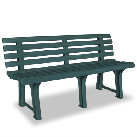 Vidaxl – Banc de jardin 145,5 cm en plastique vert – Résistant aux intempéries – Facile à nettoyer – Dimensions 145,5 x 49 x 74 cm