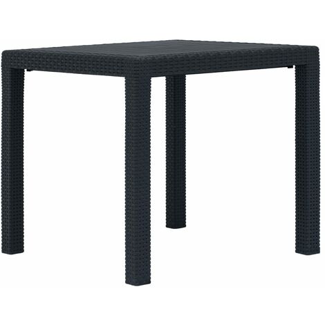 Vidaxl – Table de jardin anthracite 79x79x72cm – Plastique résistant aux intempéries – Aspect rotin – Parfaite pour repas en extérieur