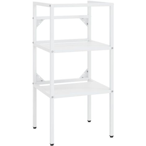Structure minimale de lavabo de bain blanc en fer avec 2 mesures différentes taille : 40 x 38 x 83 cm (1/5)