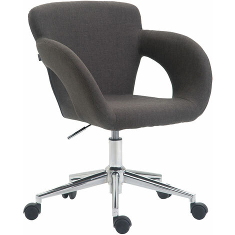 Chaise de bureau en tissu et métal rembourré élégant avec diverses roues Couleur : Gris foncé (1/3)