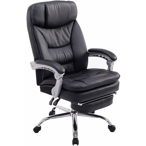 Bureau de relaxation élégant en cuir écologique avec des accoudoirs et des reproches de pied dans diverses couleurs Couleur : Noir (1/5)