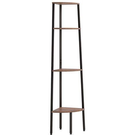Étagère angulaire à 4 niveaux 45x31x150 cm conception élégante diverses couleurs couleur : Noir brun foncé