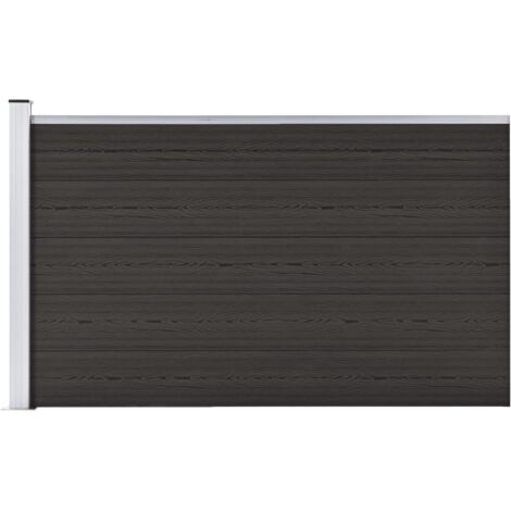 Vidaxl – Panneau de clôture WPC 175x105 cm – Couleur noire – Résistant à la pourriture et à la rouille – Installation modulaire facile