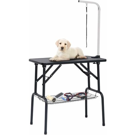 Table de toilettage réglable de chiens avec 1 boucle et panier vidaXL (1/5)