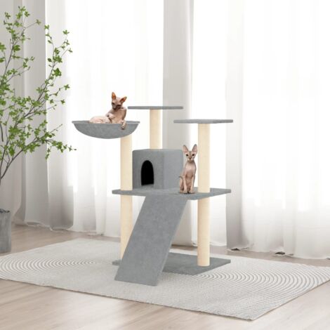 Arbre à chat avec griffoirs en sisal Gris clair 83 cm vidaXL (1/5)