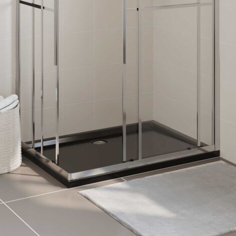 Vidaxl – Receveur de douche à poser ABS noir 80x120 cm – Seuil bas pour accès facile – Résistant aux égratignures et aux taches