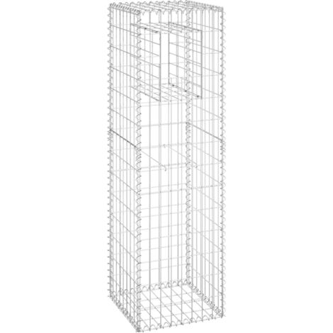 Vidaxl – Poteau à gabion 40x40x140 cm en fer – Résistant à la rouille – Pour remplissage de pierres – Construction rapide et durable