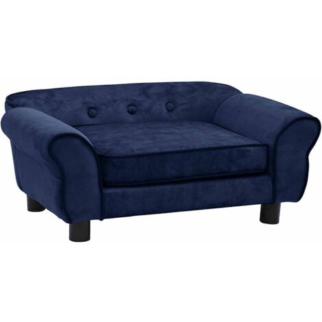 Vidaxl – Canapé pour chien bleu 72x45x30 cm – Peluche douce – Cadre en bois – Housse lavable – Pieds antidérapants - vidaXL14960