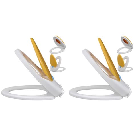 Sièges de toilette et couvercles 2 pcs Plastique Blanc et jaune vidaXL (1/5)