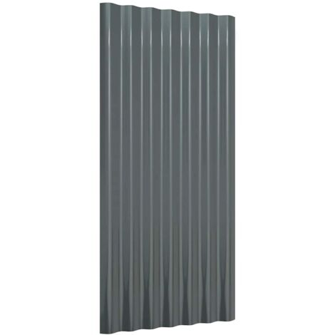Panneaux de toit 12 pcs Acier galvanisé Anthracite 80x36 cm vidaXL (1/5)