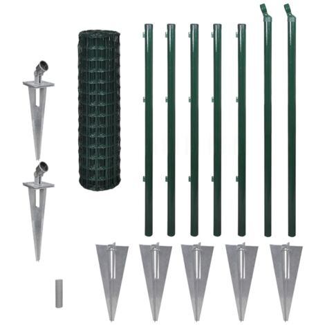 Clôture Euro Acier 10 x 1 m Vert vidaXL