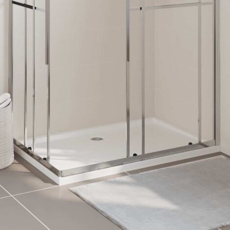 Vidaxl – Receveur de douche à poser ABS blanc 80x120 cm – Seuil bas pour accès facile – Renforcé fibre de verre – Ouverture de vidange standard 9 cm